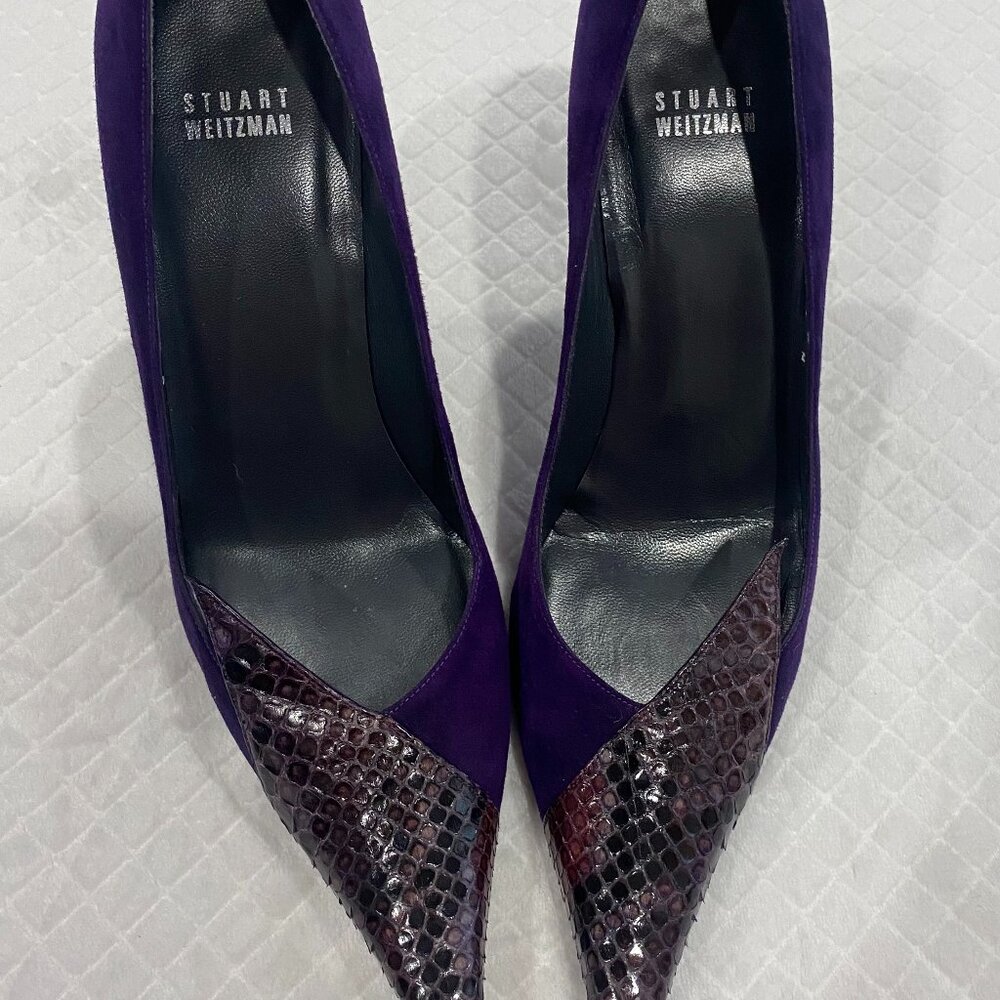 Stuart Weitzman Suede Animal Print Pumps